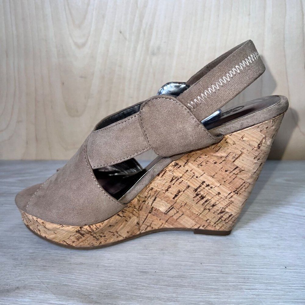 Carlos by Carlos Santana Moneta Cork Wedge Beige Suede Women's 7 - Picture 6 of 11